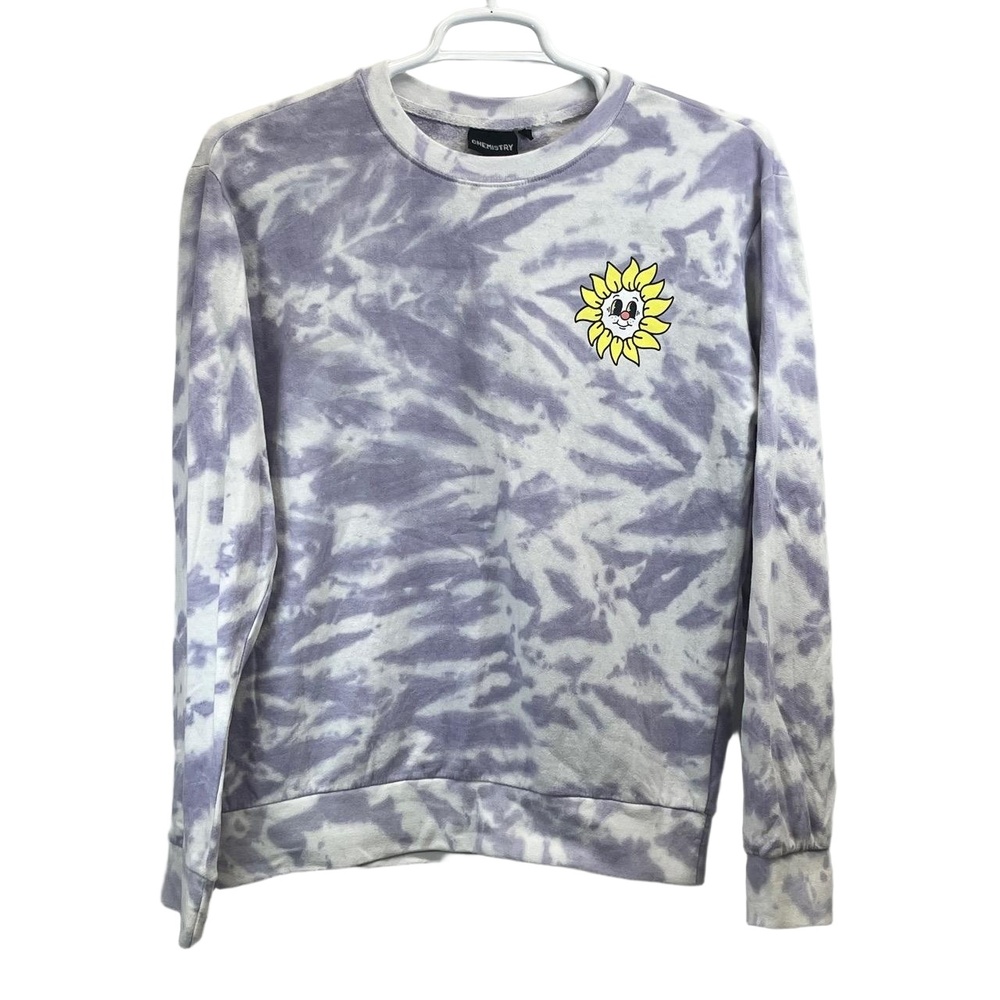Chemistry Womens Tie Dye Hippie Boho Sunflower Sweatshirt Medium